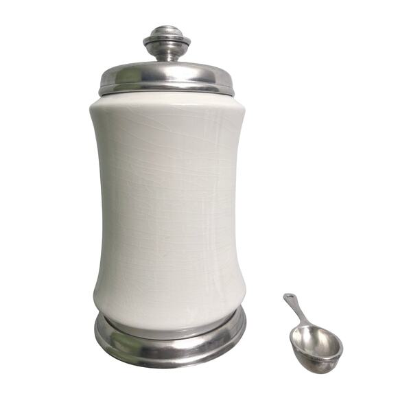 Arte Italica Tuscan Coffee Pewter Canister With Spoon Italy - Picture 2 of 12